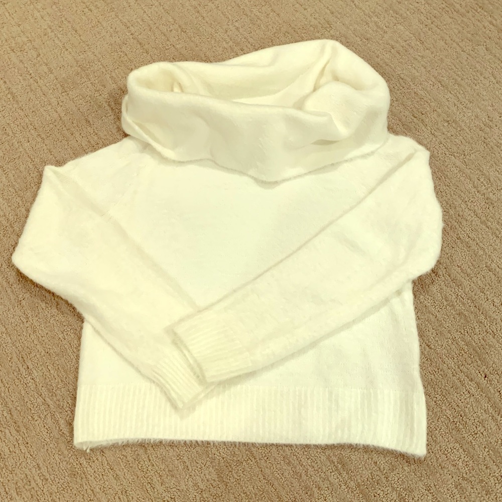 Classic cowl neck white sweater - never worn